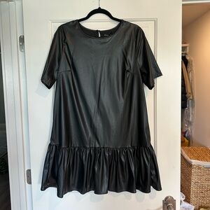 Black Faux Leather Dress